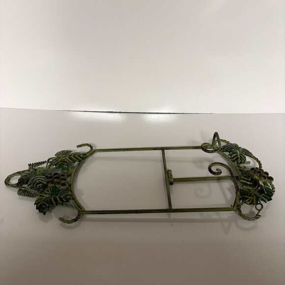 Vintage Green Metal Easel Stand Cookbook Picture Plate Holder Grapes Leaf 20 in - Picture 8 of 8